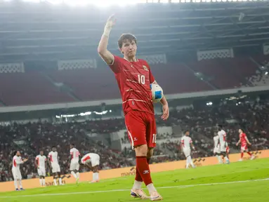 Pemain Timnas Indonesia, Ole Romeny, saat melawan Mozambik pada FIFA Matchday di Stadion Utama Gelora Bung Karno (SUGBK), Jakarta, pada Selasa (9/6/2026). (Bola.com/Bagaskara Lazuardi)