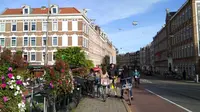 Amsterdam memiliki fasilitas pendukung yang lengkap bagi para pesepeda di kota itu. (Liputan6.com/Gabriel Abdi Susanto)