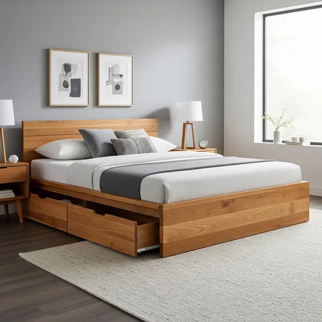 Tempat Tidur Multifungsi dengan Laci Penyimpanan (Gemini AI)