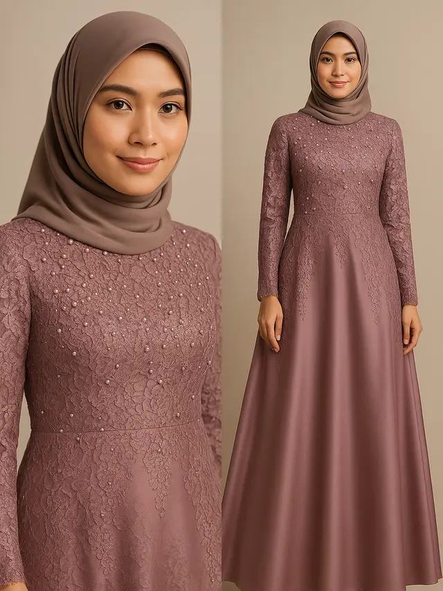 Model Gamis Brokat Mewah dan Elegan yang Lagi Tren/Ilustrasi gambar AI