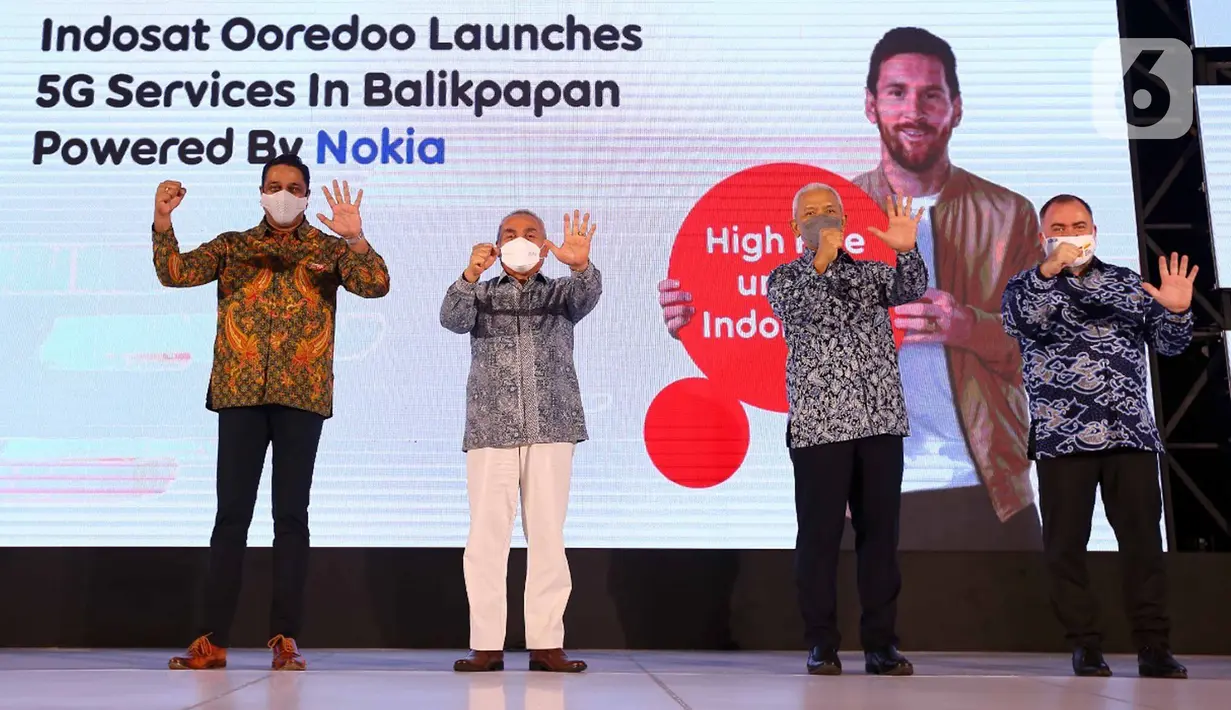 Peluncuran layanan komersial 5G Indosat Ooredoo menandai komitmen lebih lanjut dalam mendukung revolusi 5G di Indonesia setelah sebelumnya diluncurkan di Solo, Jakarta, Surabaya, dan Makassar, serta memasuki babak baru sebagai pendukung transformasi digital Indonesia. (Liputan6.com/HO/Indosat)