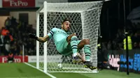 Pierre- Emerick Aubameyang mencetak gol semata wayang bagi Arsenal saat mengalahkan Watford dalam lanjutan Premier League Selasa (16/4/2019) dini hari WIB. (AFP)