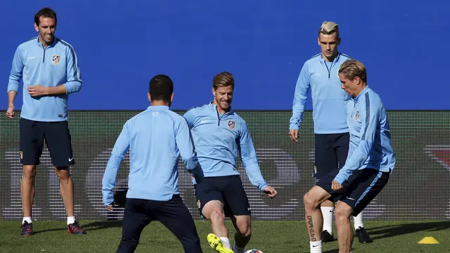 Sesi Latihan Terakhir Atletico Sebelum Jalani Derbi Madrid