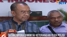 Dalam pemeriksaan yang berlangsung di Kantor Dit Tipikor Bareskrim Polri, Sesmenpora menjawab 25 pertanyaan.