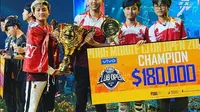 Tim Bigetron Red Aliens berpose setelah menjadi juara pada PMCO 2019, di Malaysia.  (FOTO / Ist Bigetron)