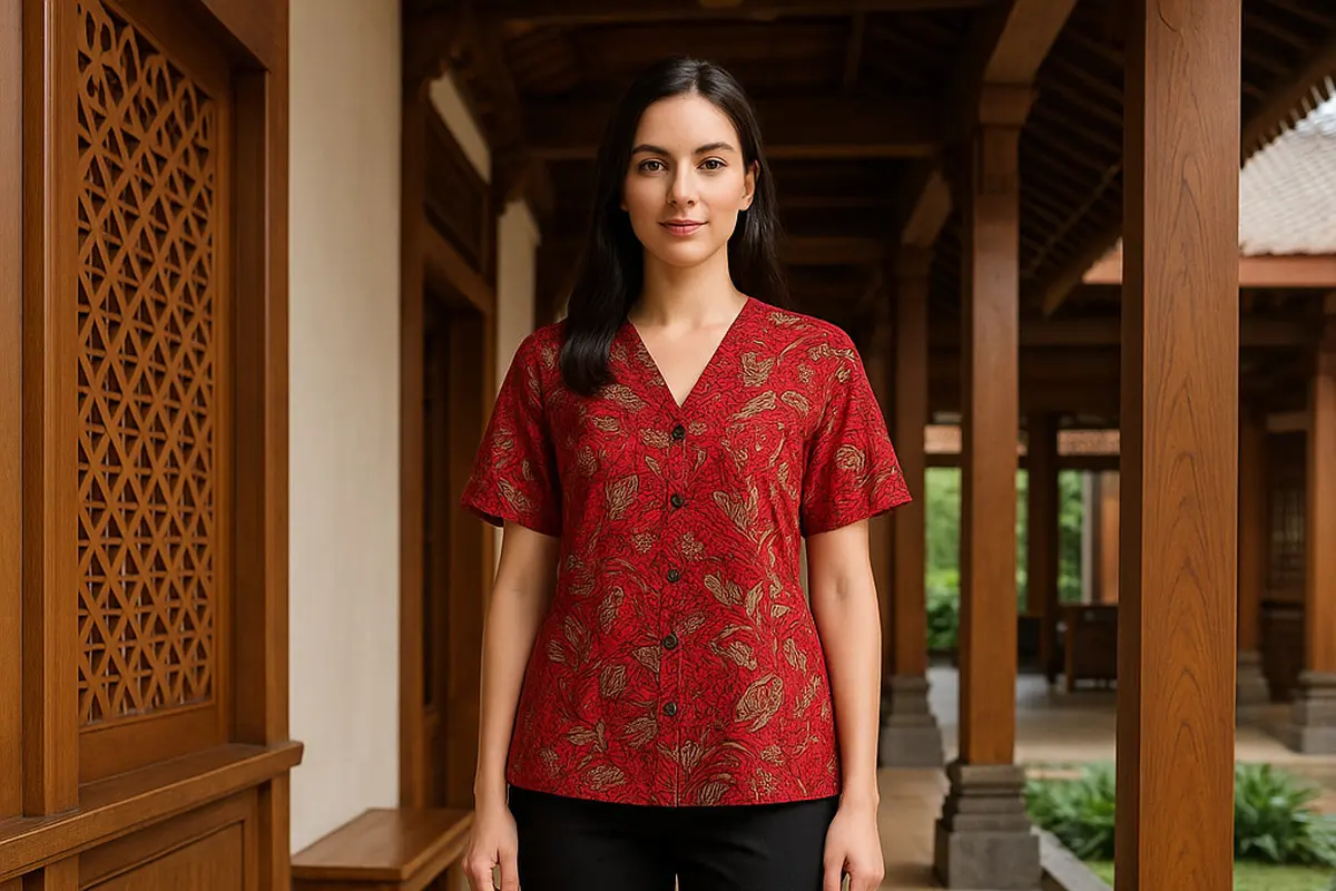 Model Batik Warna Merah yang Elegan untuk Wanita