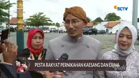 Sandiaga Uno di resepsi pernikahan Kaesang Pangarep dan Erina Gudono di Solo, Jawa Tengah, Minggu (11/12/2022). (SCTV via YouTube Liputan6)