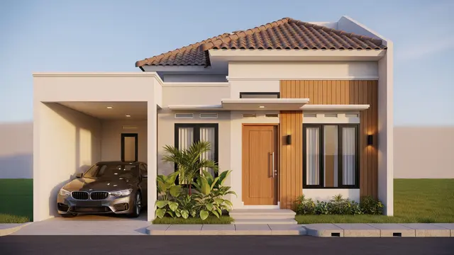Desain Rumah 7x12 Tanpa Pagar Tapi Tetap Ada Garasi yang Cocok Buat Kontrakan