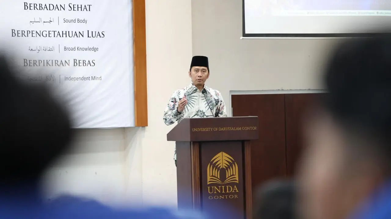 Wakil Ketua Umum Demokrat, Edhie Baskoro Yudhoyono (Ibas) saat memberi kuliah umum di Universitas Darussalam (UNIDA) Gontor, Kabupaten Ponorogo, Jawa Timur (Istimewa)
