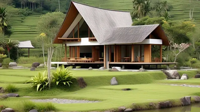 Model Atap Rumah Asimetris 3 Trap dengan Gaya Jepang Modern/Via Meta AI