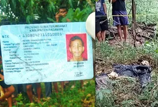 Polisi menemukan KTP pada tubuh jasad yang diduga berjenis kelamin laki-laki, yang tergeletak di area perkebunan Kabupaten Lampung Tengah, Lampung. (Foto: Istimewa)