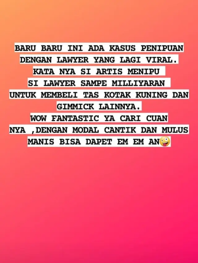 Unggahan Camel Petir di Instagram Stories soal Angel Lelga yang dilaporkan Deolipa Yumara