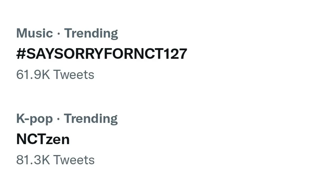 #SAYSORRYFORNCT127 Trending Twitter