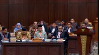 KPU menghadiri sidang perselisihan hasil pemilihan umum di Mahkamah Konstitusi (MK), Kamis (28/3/2024). (Liputan6.com/ Muhammad Radityo)