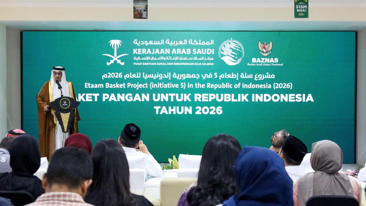 Pusat Bantuan Kemanusiaan dan Pertolongan Raja Salman dan Baznas Salurkan 7.000 Bantuan Paket Pangan Senilai Rp6,4 Miliar