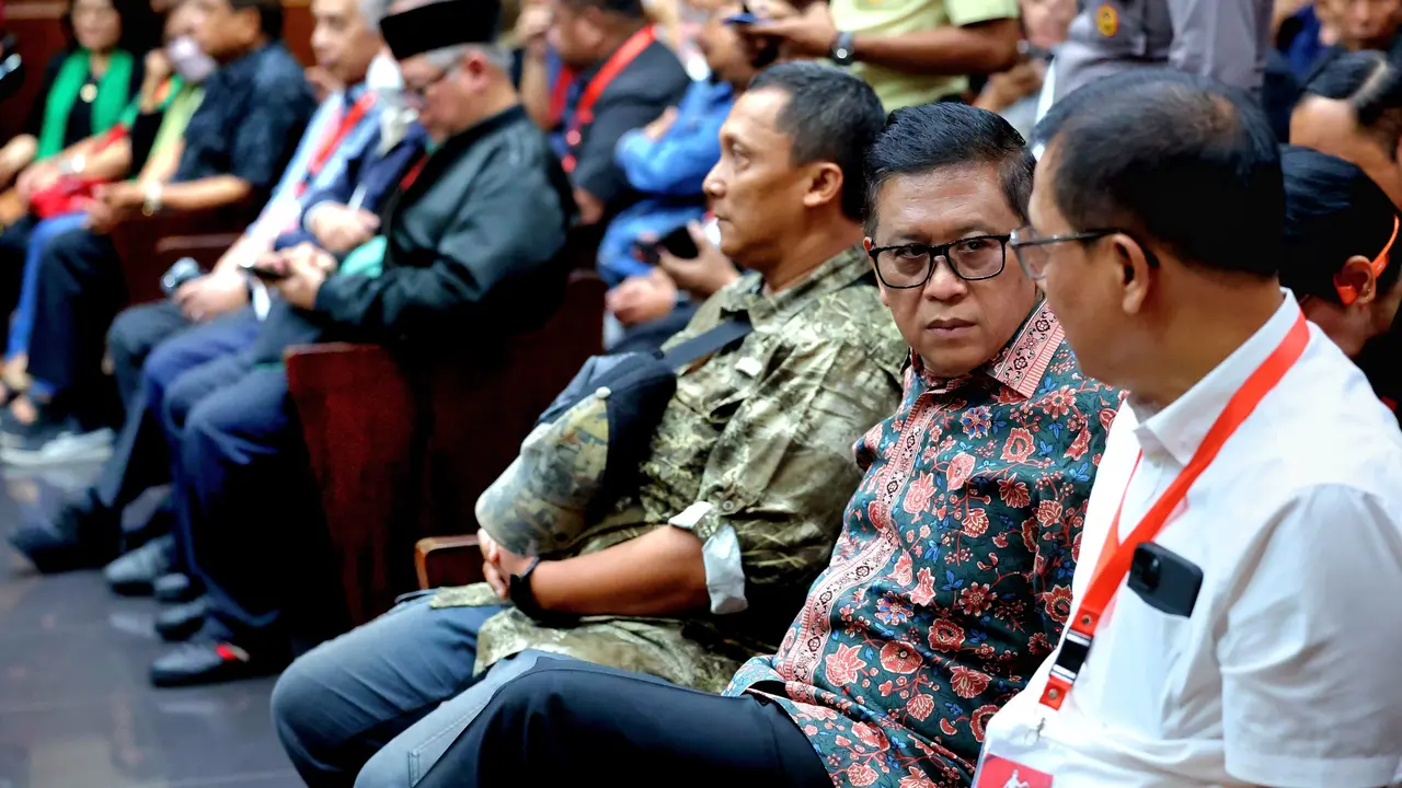 Sekjen PDIP Hasto Kristiyanto di Pengadilan Tipikor Jakarta Pusat.