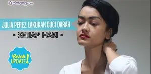 Kesulitan untuk berbicara, Julia Perez keluarkan air mata dan hanya bisa menggenggam.