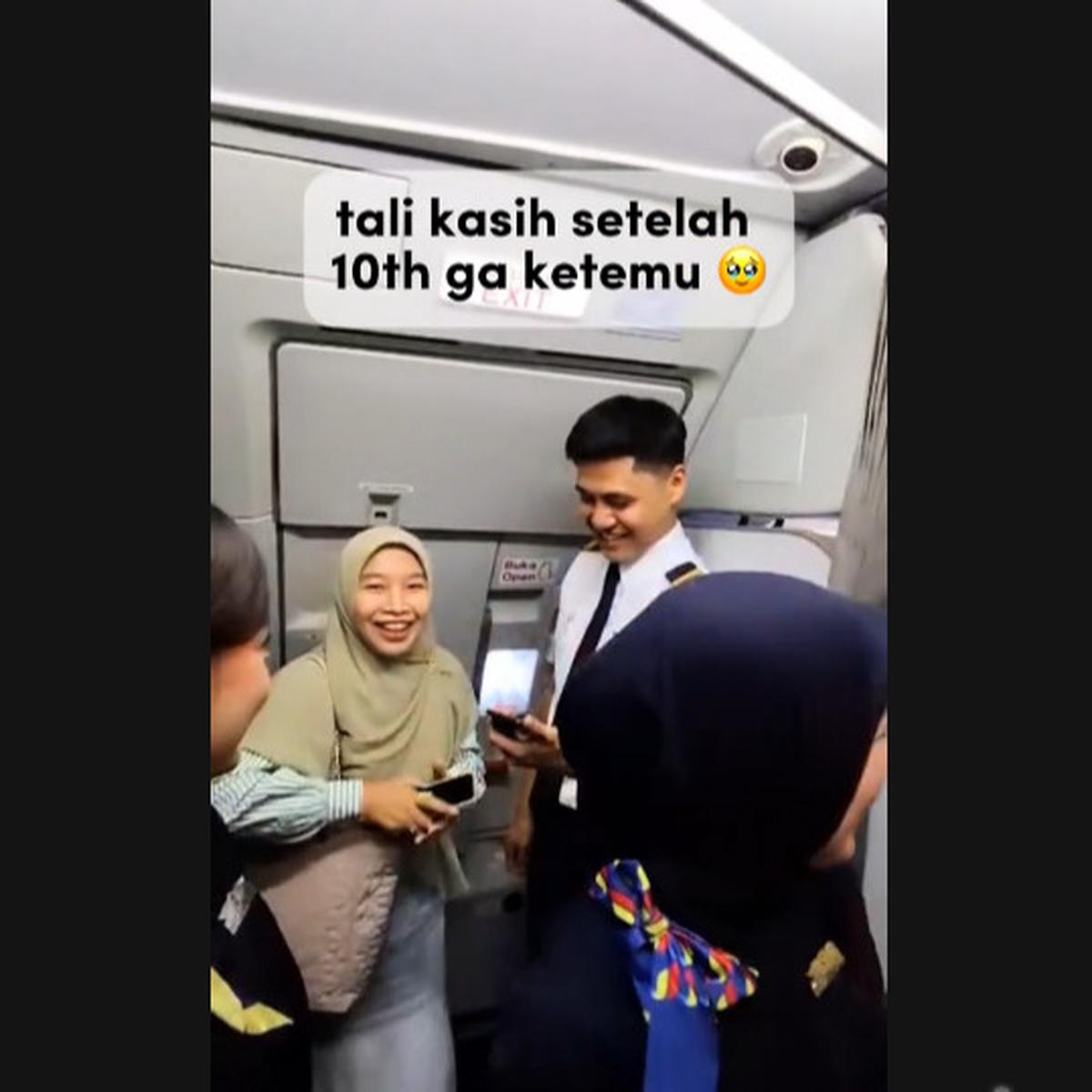 Ibu Guru ini Syok tapi Bahagia, Naik Pesawat Ternyata Sang Pilot Muridnya