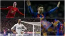 Berikut ini Lionel Messi dan 9 pencetak gol terbanyak di liga top Eropa (Italia, Inggris, Spanyol, Prancis dan Jerman) pada tahun 2016. (AFP-Reuters)