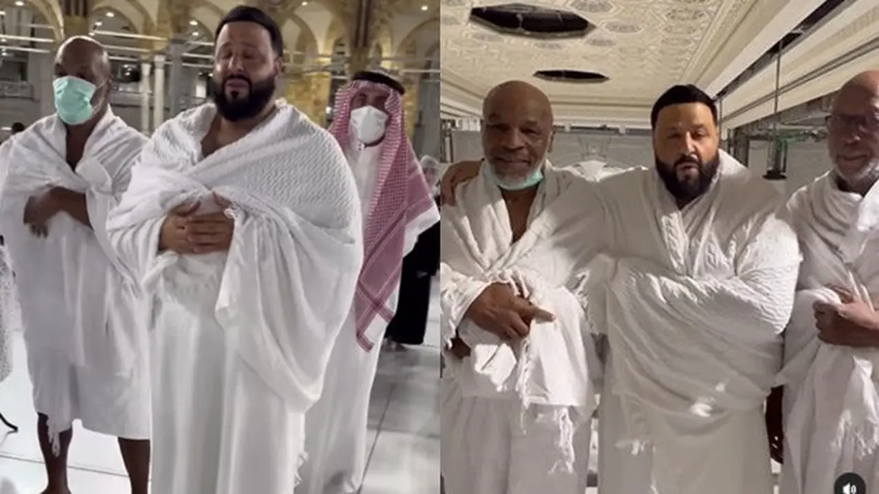 6 Potret Haru DJ Khaled dan Mike Tyson Jalani Umrah, Menangis di Depan Kabah