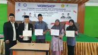 Sekolah Al Mashduqi Islamic School Garut, Jawa Barat menekan kerja sama dengan Institut Pendidikan Guru Malaysia, untuk mengembangkan pola pengajaran pendidikan berkelanjutan dengan konsep padagogi. (Liputan6.com/Jayadi Supriadin)