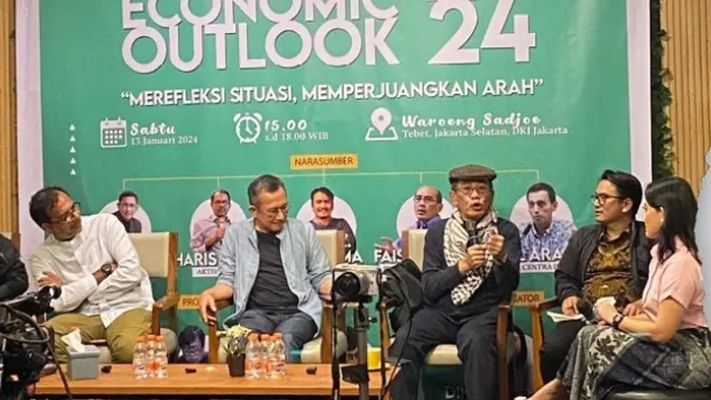 Komite Gerak Bareng menyelenggarakan diskusi 'Political Economic Outlook 2024' di Tebet, Jakarta, Sabtu (13/1/2024) (Istimewa)
