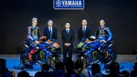 Acara perkenalan livery Yamaha Monster Energy 2023 juga dihadiri General Manager Motorsports Development Division Yamaha, Takahiro Sumi dan Managing Director Yamaha, Lin Jarvis. (Dok. Yamaha)