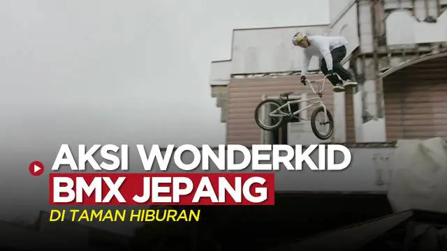 Berita video wonderkid BMX Jepang menunjukkan aksi-aksi yang memukai di taman hiburan yang terbengkalai.