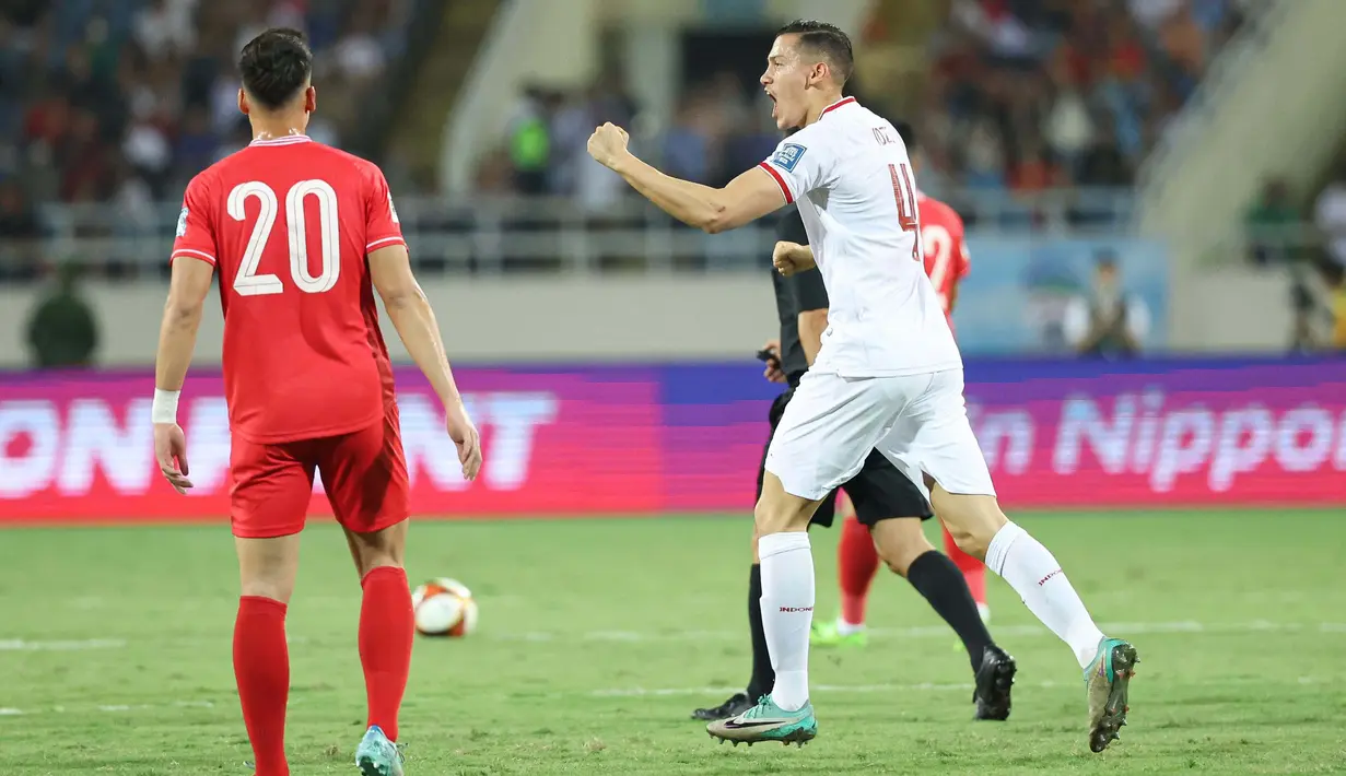 Gol Jay Idzes pada menit ke-9 membuka kemenangan Indonesia atas Vietnam. (Foto: Dok PSSI)