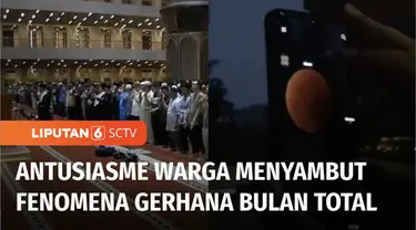 Animo masyarakat cukup tinggi, untuk menyaksikan fenomena gerhana bulan di Taman Ismail Marzuki, Cikini, Jakarta Pusat, Selasa (8/11) petang, meski cuaca mendung.