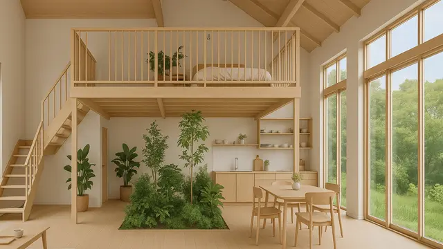 Apakah Desain Rumah Sederhana dengan Mezzanine Cocok untuk Lahan Luas/Ilustrasi gambar AI