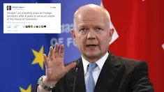Senin (14/7/14), melalui akun Twitter miliknya, William Hague mengumumkan pengunduran dirinya. (REUTERS/David Mdzinarishvili/)