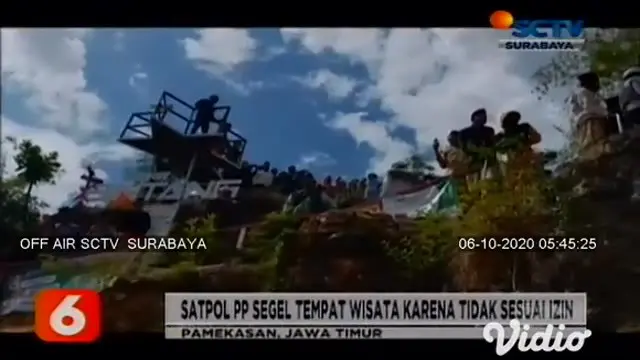 Kericuhan warga yang menolak dengan keberadaan lokasi wisata Bukit Bintang di Desa Larangan Badung, Kecamatan Palengaan, Kabupaten Pamekasan berunjuk rasa mendesak tempat wisata tersebut ditutup.