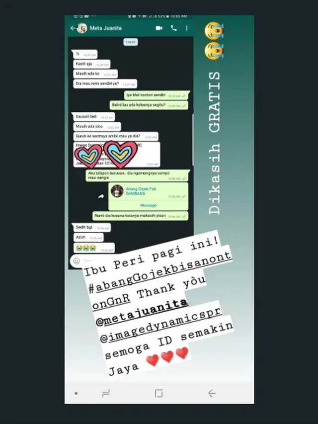 driver ojol dapat tiket GnR gratis (foto: Twitter/@Adiitoo)