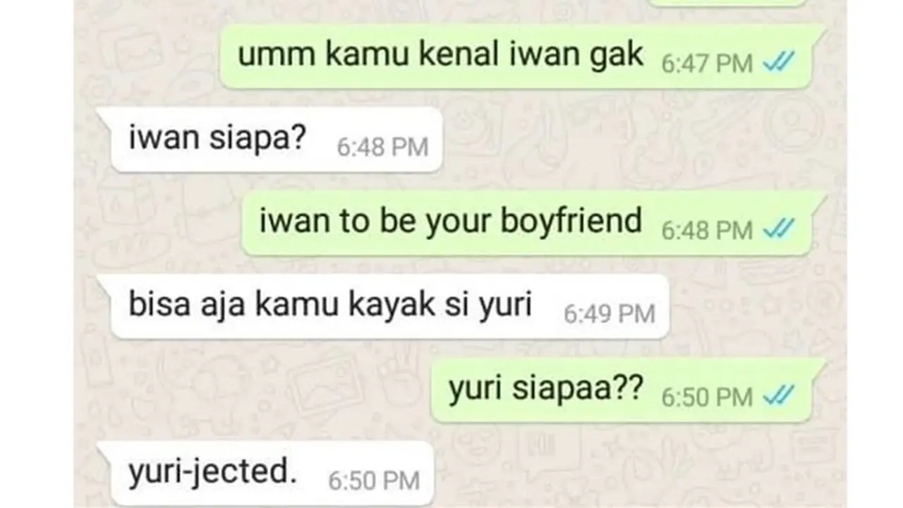 6 Chat Nembak Cewek Pakai Pelesetan Nama Iwan, Ada yang Jadian
