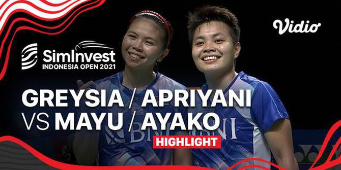 VIDEO: Greysia Polii / Apriyani Rahayu Melangkah ke Semifinal Indonesia Open 2021 Setelah Kalahkan Ganda Jepang