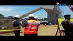 Polisi olah TKP perkara ambruknya jembatan beton di proyek tol Pasuruan-Probolinggo, Jawa Timur.