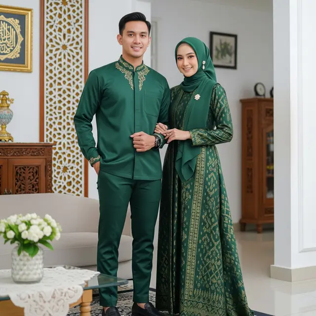 Baju Lebaran Keluarga Muda Cocok untuk Silaturahmi ke Mertua (Gemini AI)