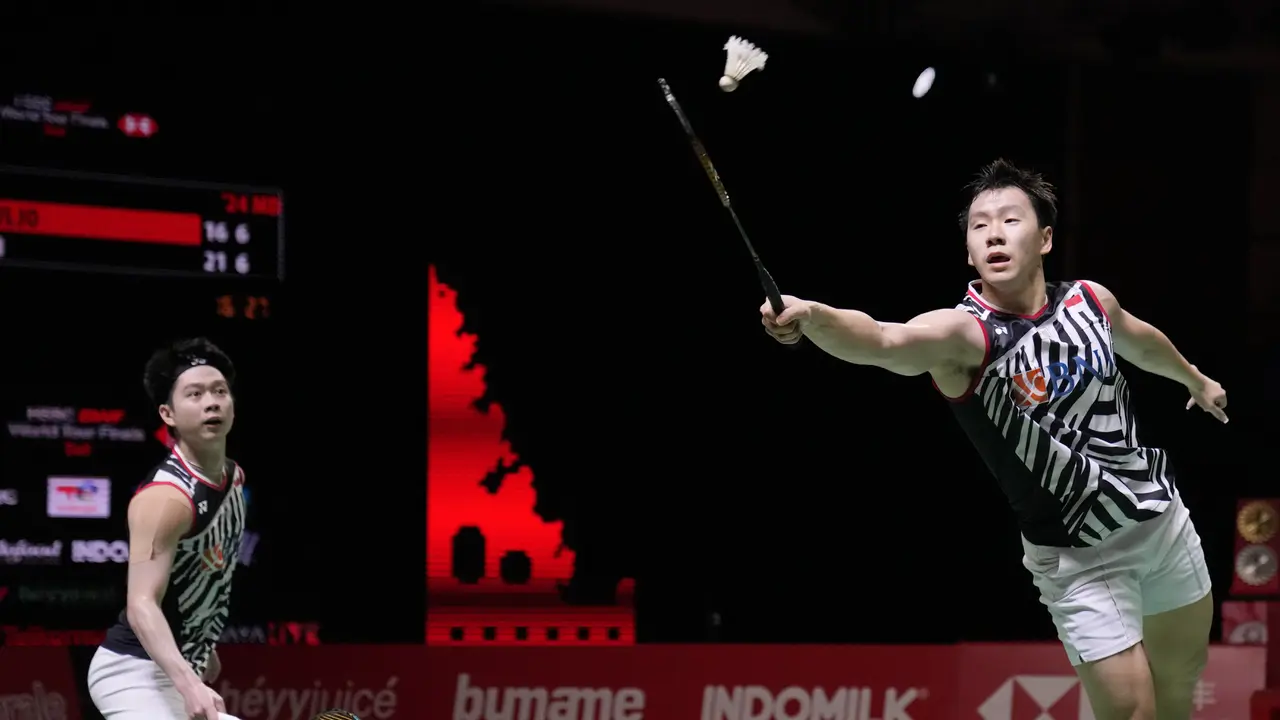 Foto: Minions Kalah dari Pasangan Jepang di Final BWF World Tour Finals 2021
