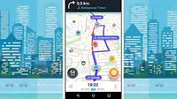 Aplikasi Penunjuk Jalan Waze (Liputan6.com/Triyasni) 