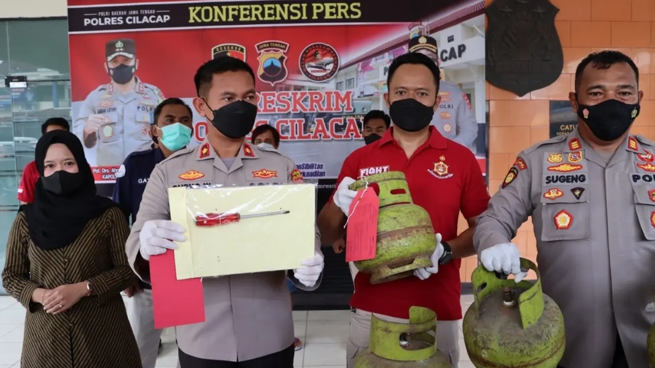 Maling tabung gas ditangkap di Cilacap, Jateng. (Foto: Liputan6.com/Polres Cilacap)