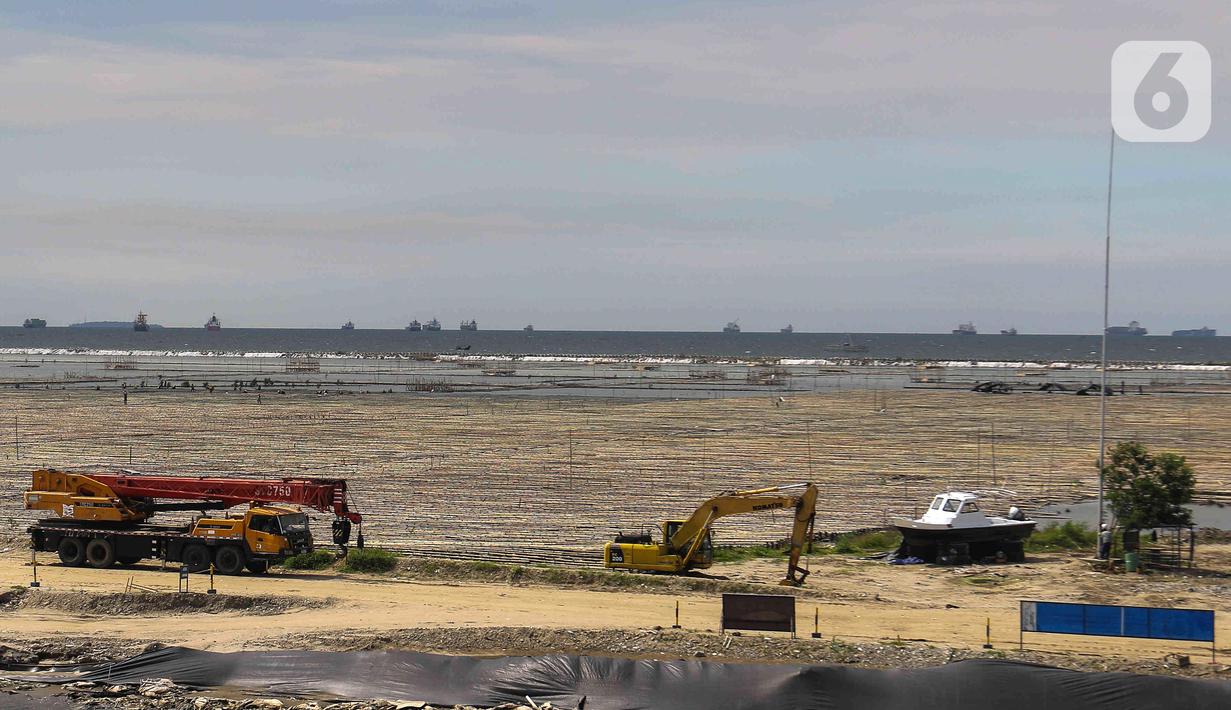 Alat berat terlihat di tanah milik PT Pelabuhan Indonesia (Persero) atau Pelindo yang akan digunakan sebagai lokasi relokasi Depo Pertamina Plumpang terletak di NPCT 2, Koja, Jakarta Utara, Selasa (7/3/2023). Tanah seluas 23 hektare ini akan menjadi lokasi relokasi Depo Pertamina Plumpang yang direncanakan selesai Desember 2024. (Liputan6.com/Herman Zakharia)