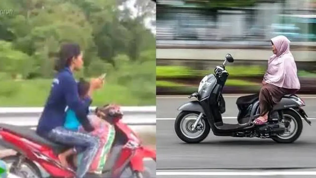 7 Potret Nyeleneh Emak-Emak Ngebut di Jalan Ini Enggak Boleh Ditiru