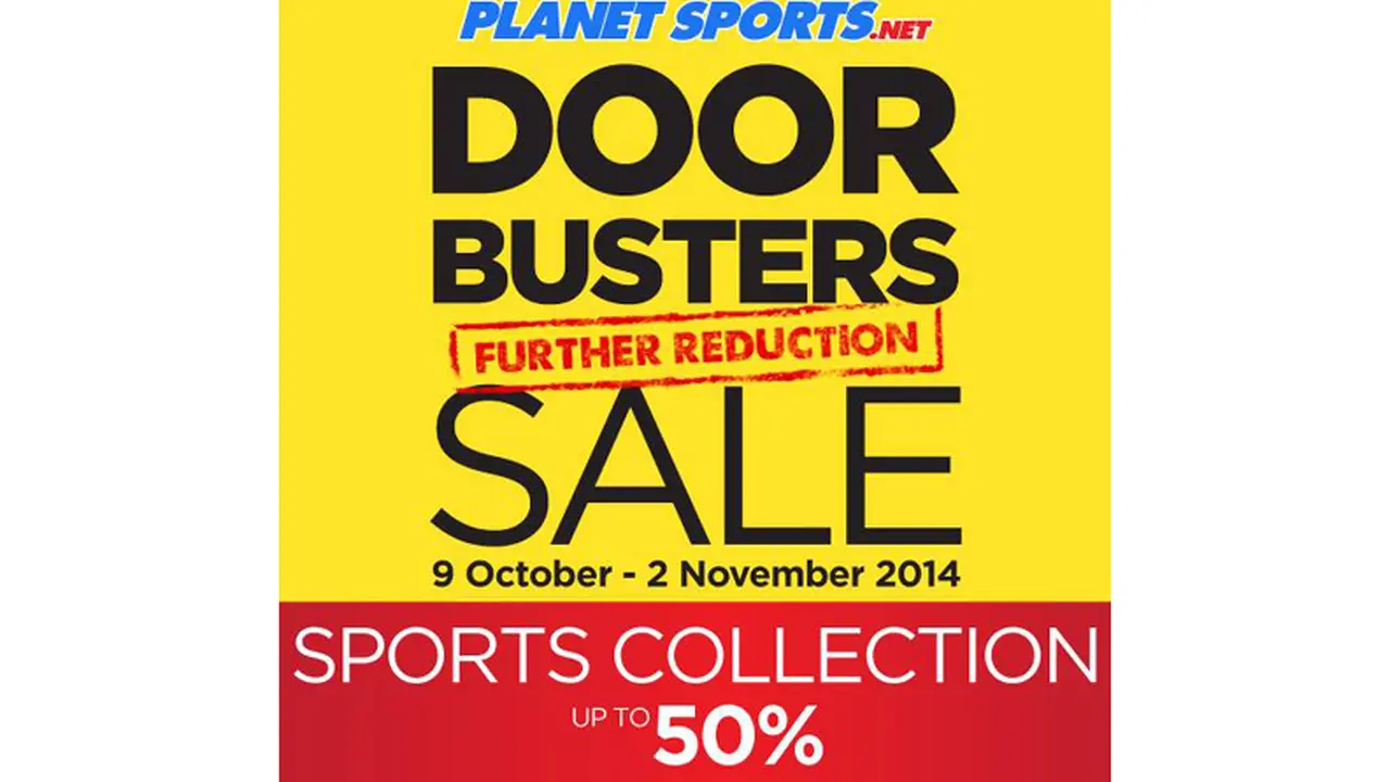  Door Buster Sale, Planet Sport & Sport Station Diskon 50 Persen 