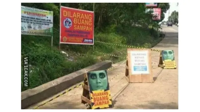 8 Potret Tulisan Spanduk Peringatan di Jalan Ini Nyeleneh Banget