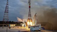 Pendarat bulan Rusia diperkirakan akan mencapai bulan pada 23 Agustus.  (Roscosmos State Space Corporation via AP)