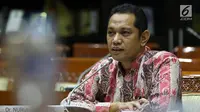 Capim KPK Nurul Ghufron menyampaikan pendapatnya saat mengikuti uji kelayakan dan kepatutan dengan Komisi III DPR di Kompleks Parlemen, Jakarta, Rabu (11/9/2019). Ghufron beralasan SP3 sewajarnya diterapkan KPK karena kemungkinan adanya kesalahan dalam penyidikan. (Liputan6.com/JohanTallo)