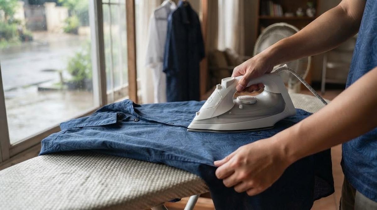 Setrika Baju Setelah Kadar Airnya Berkurang