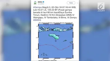 Gempa dengan kekuatan magnitudo 6.3 terjadi berkali-kali. Gempa tidak berpotensi tsunami.