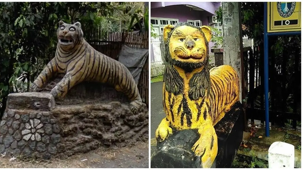 6 Potret Patung Hewan Sedang Duduk Ini Nyeleneh, Bingung